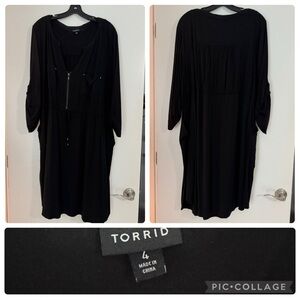 Torrid Black 3/4 Sleeve Dress